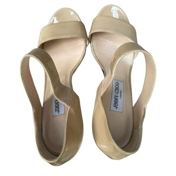 JIMMY CHOO platform pumps patent leather in Neutral/beige sz 9.5US/39.5EU ALANA - Picture 3 of 6
